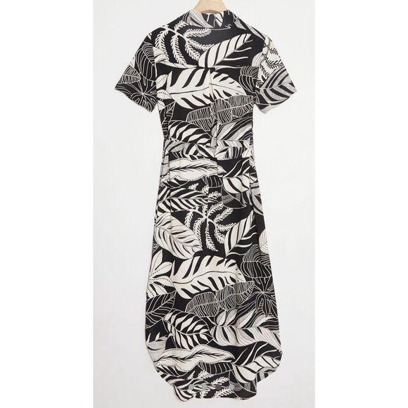 Farm Rio Black & White Button Up Adonidia Shirtdress Women's Medium Petite - Picture 2 of 11